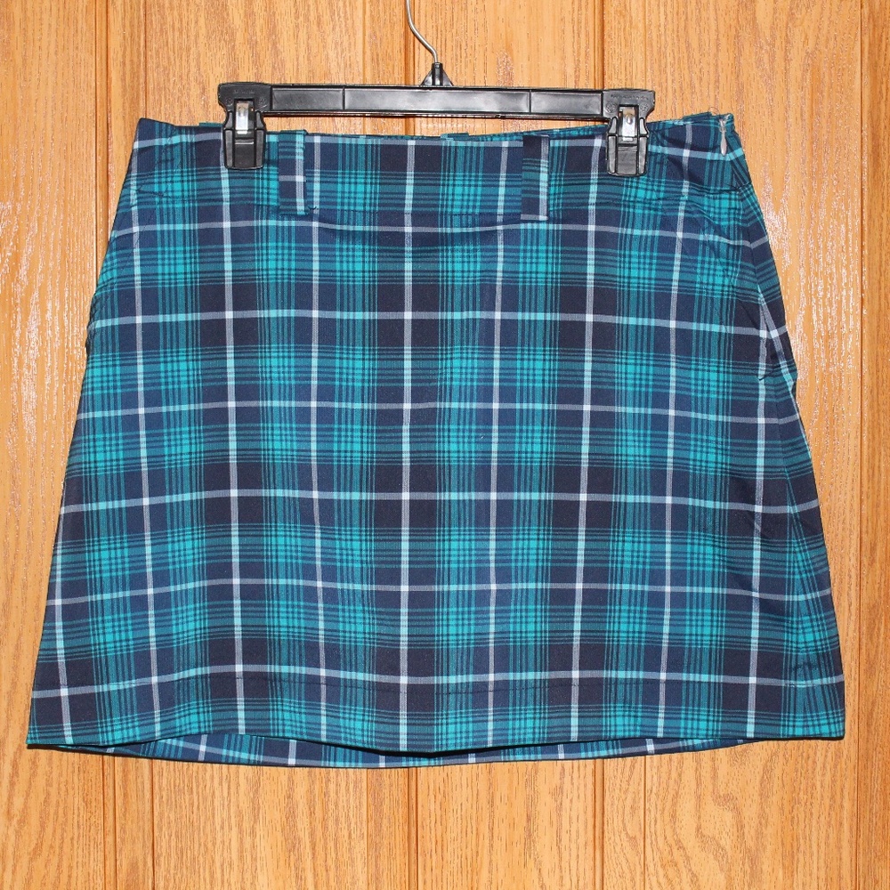 Nike, Golf Athlete Skort Dry fit Plaid Blue skort ....